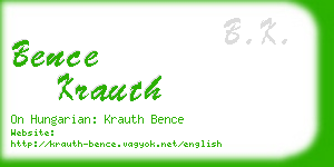 bence krauth business card